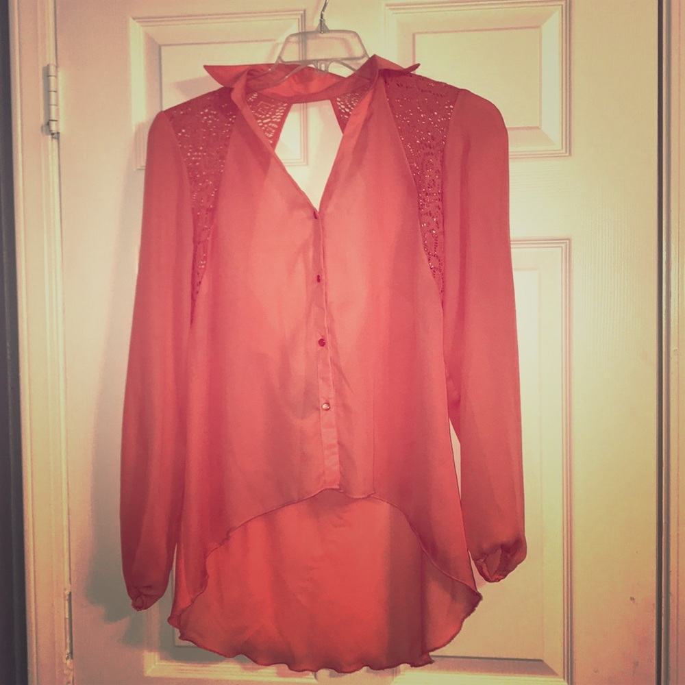 Pink Long Sleeve Blouse